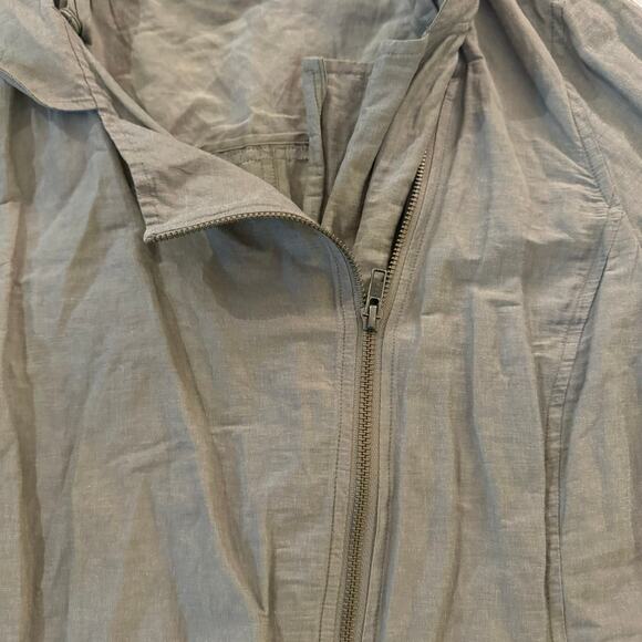 Eileen Fisher Zip Jacket w/removable hood Longsleeve Cotton Metallic taupe Large - Picture 9 of 12